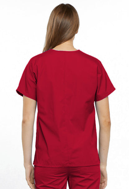 Women's V-Neck Top - Red