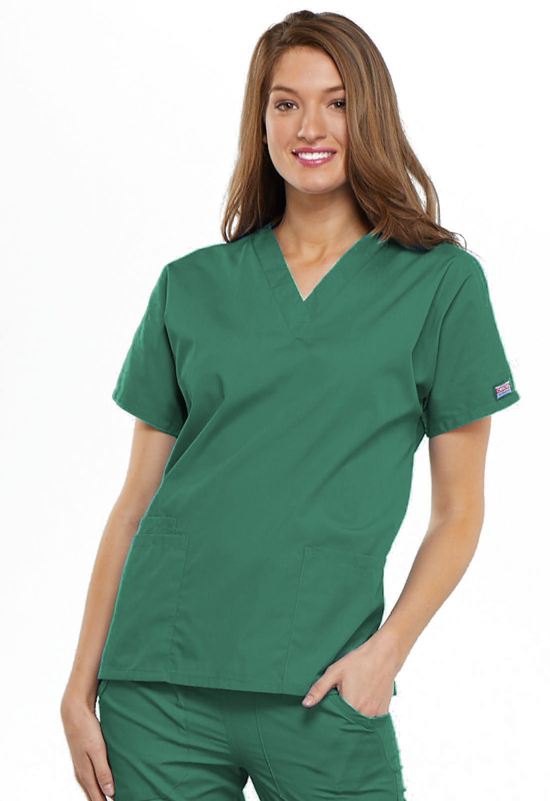 Women's V-Neck Top - Surgical Green