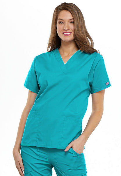 Women's V-Neck Top - Turquoise