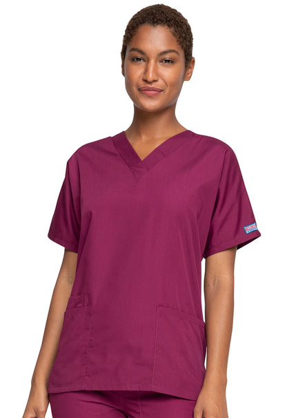 Women's V-Neck Top - Wine