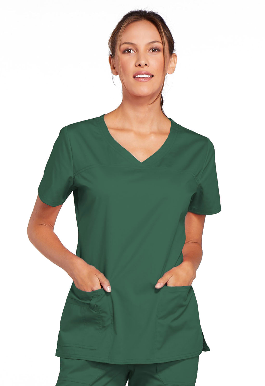 Women's V-Neck Top - Hunter Green