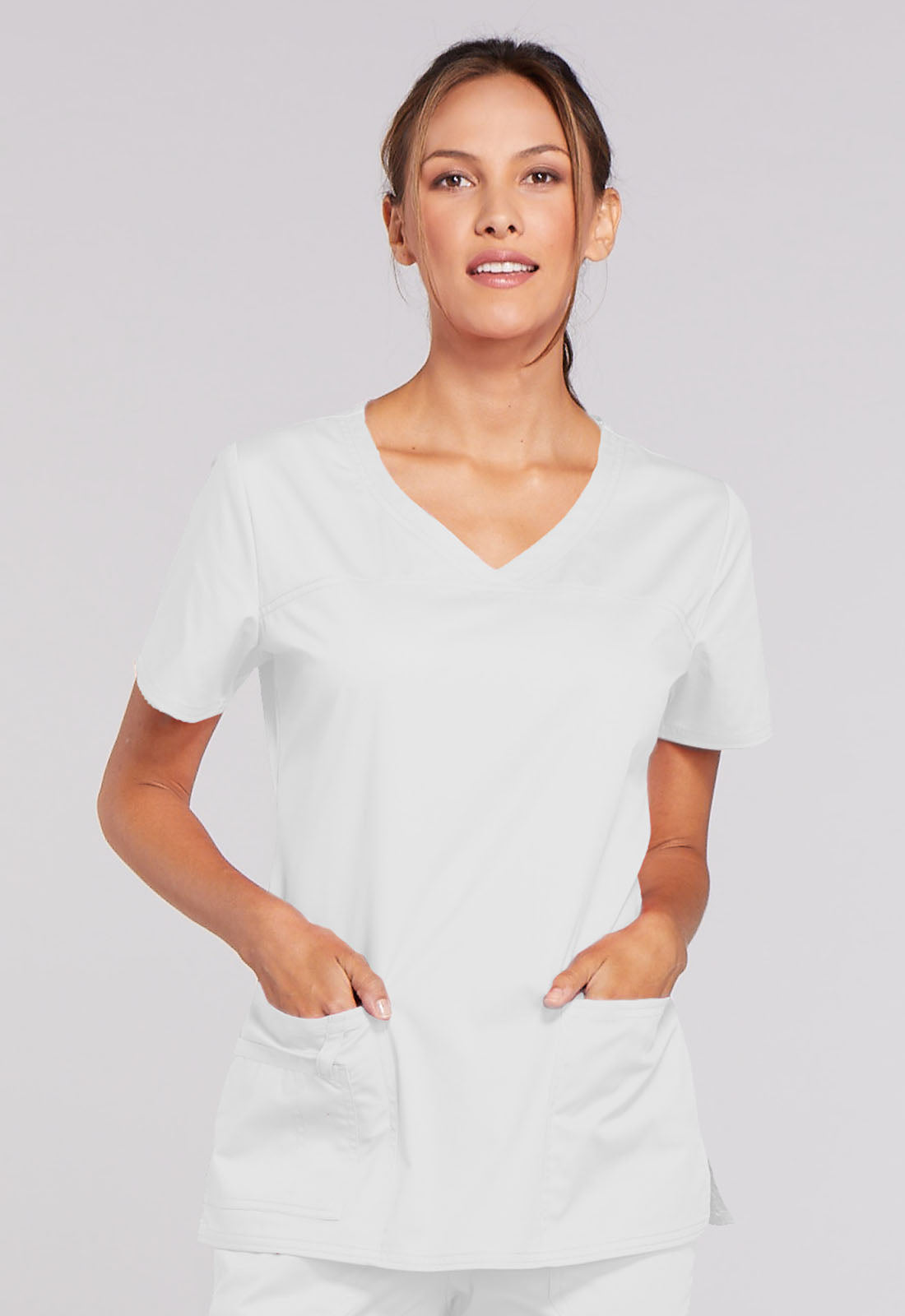 Women's V-Neck Top - White