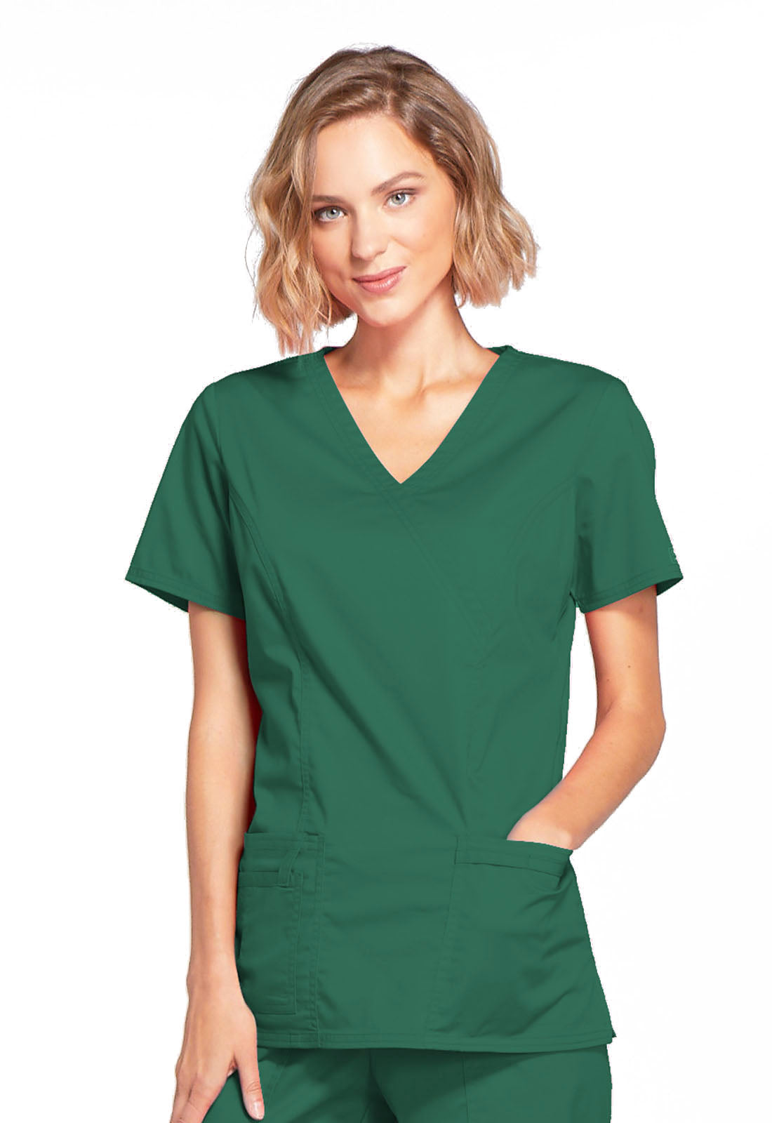 Women's Mock Wrap Top - Hunter Green