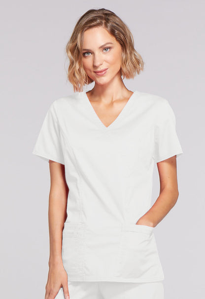 Women's Mock Wrap Top - White