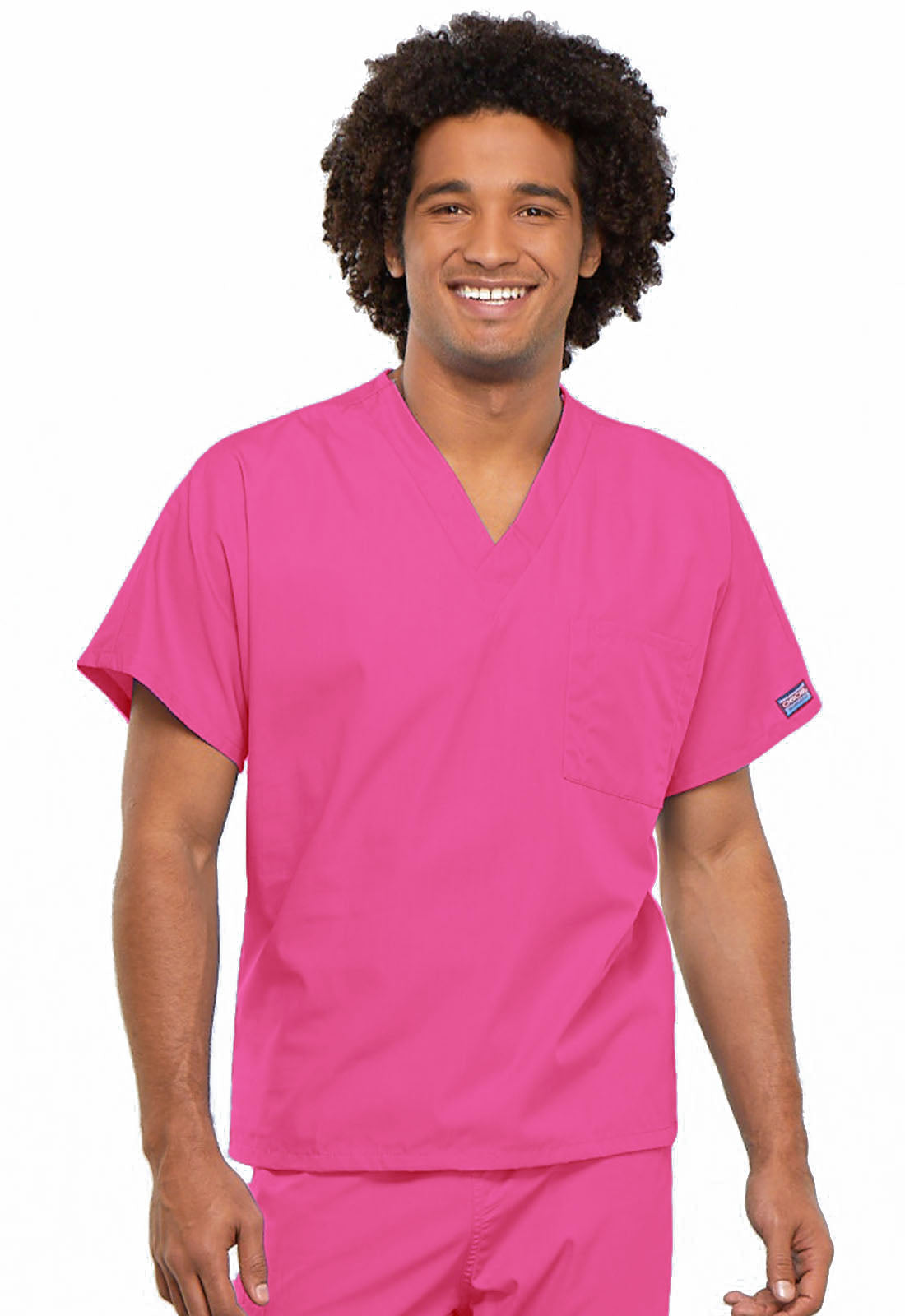Unisex Unisex V-Neck Tunic - Shocking Pink