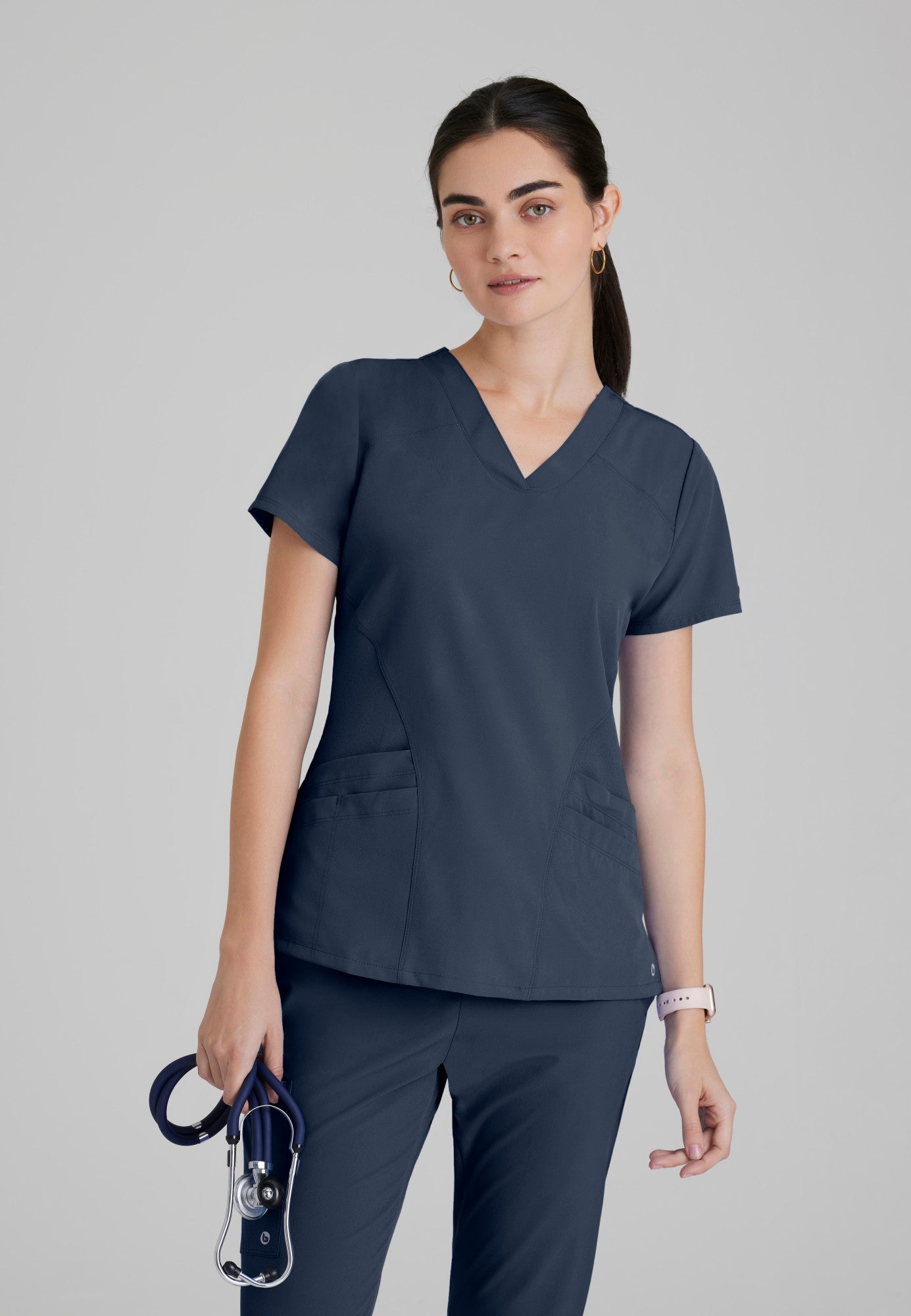 Pulse Top - Steel - Grey's Anatomy Scrubs