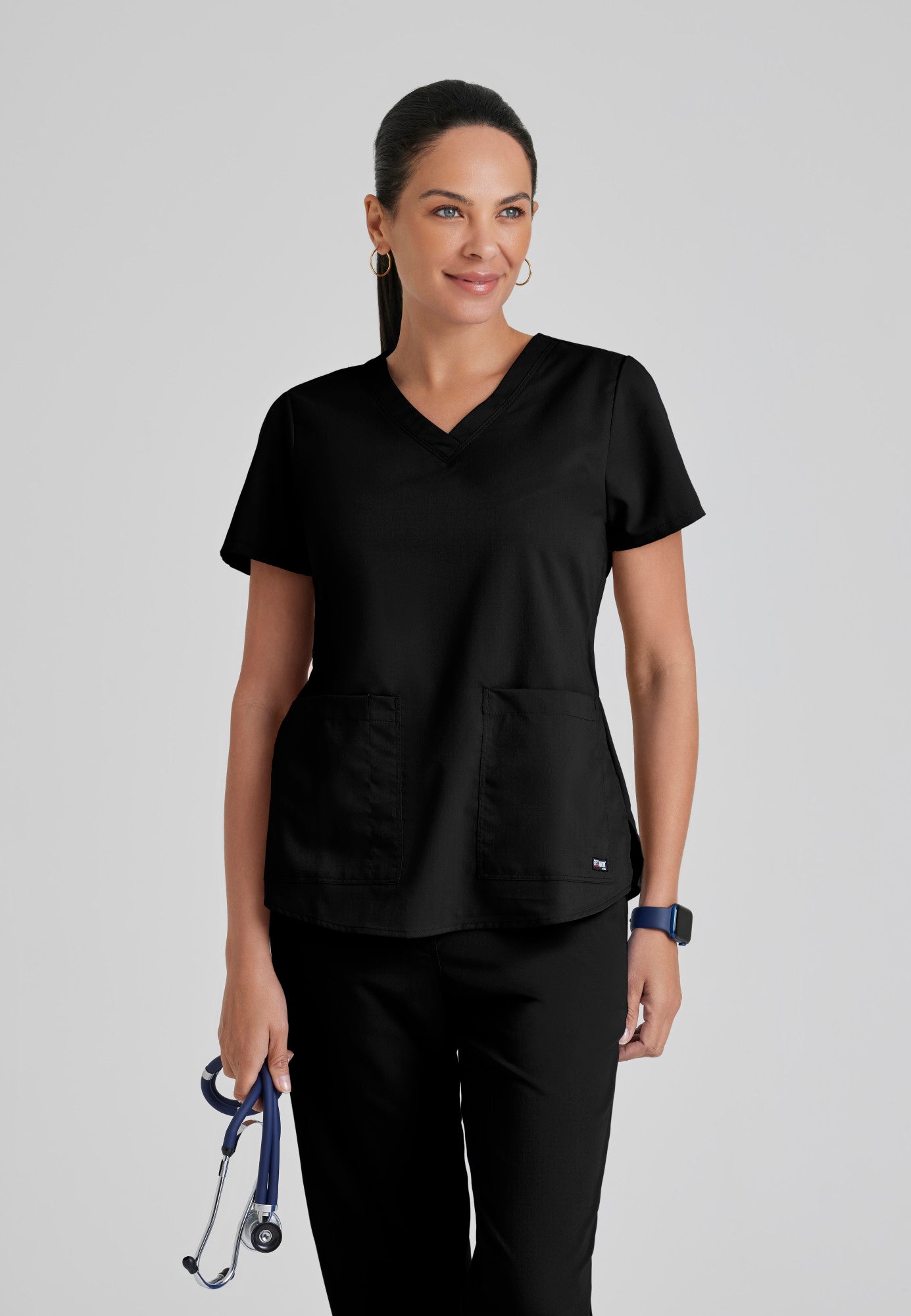 Aubrey Top - Black - Grey's Anatomy Scrubs