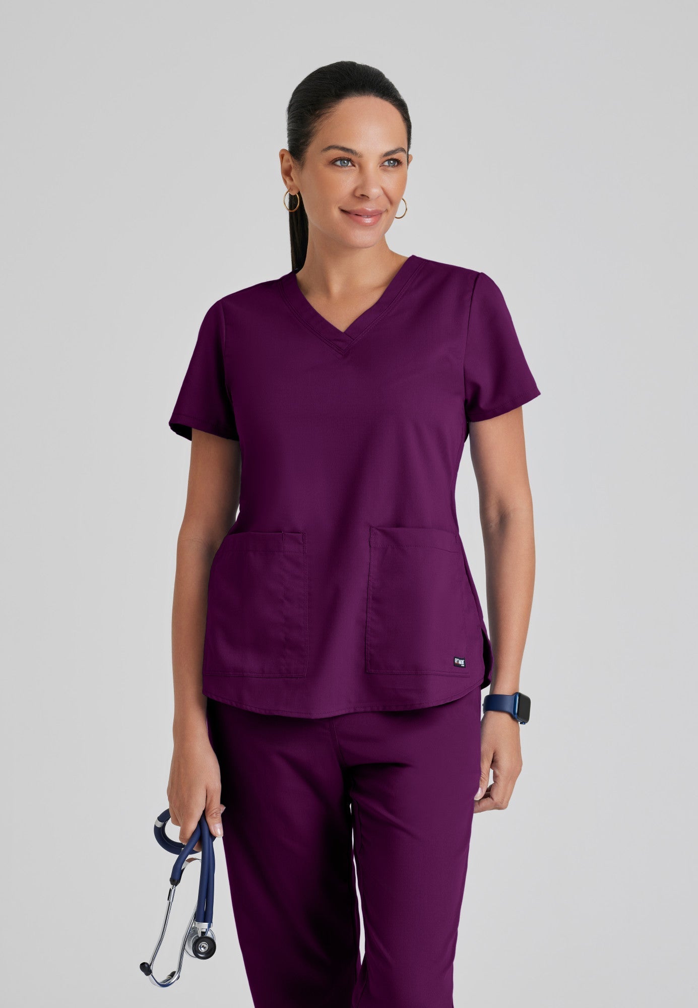 Aubrey Top - Wine - Grey's Anatomy Scrubs