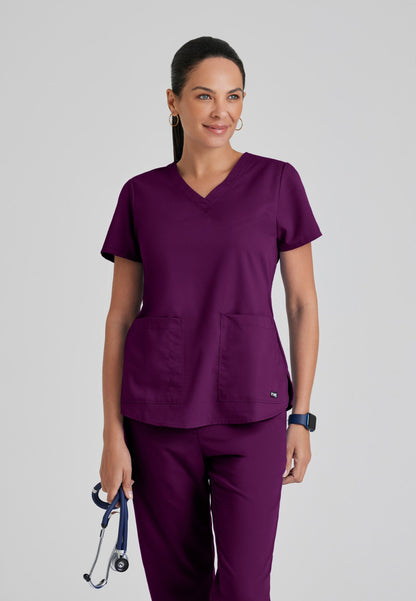 Aubrey Top - Wine - Grey's Anatomy Scrubs