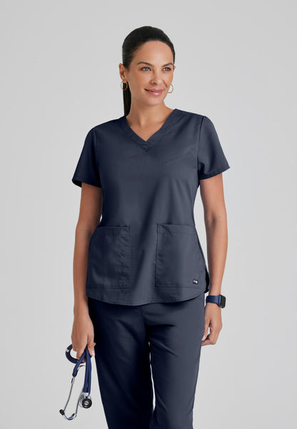 Aubrey Top - Steel - Grey's Anatomy Scrubs
