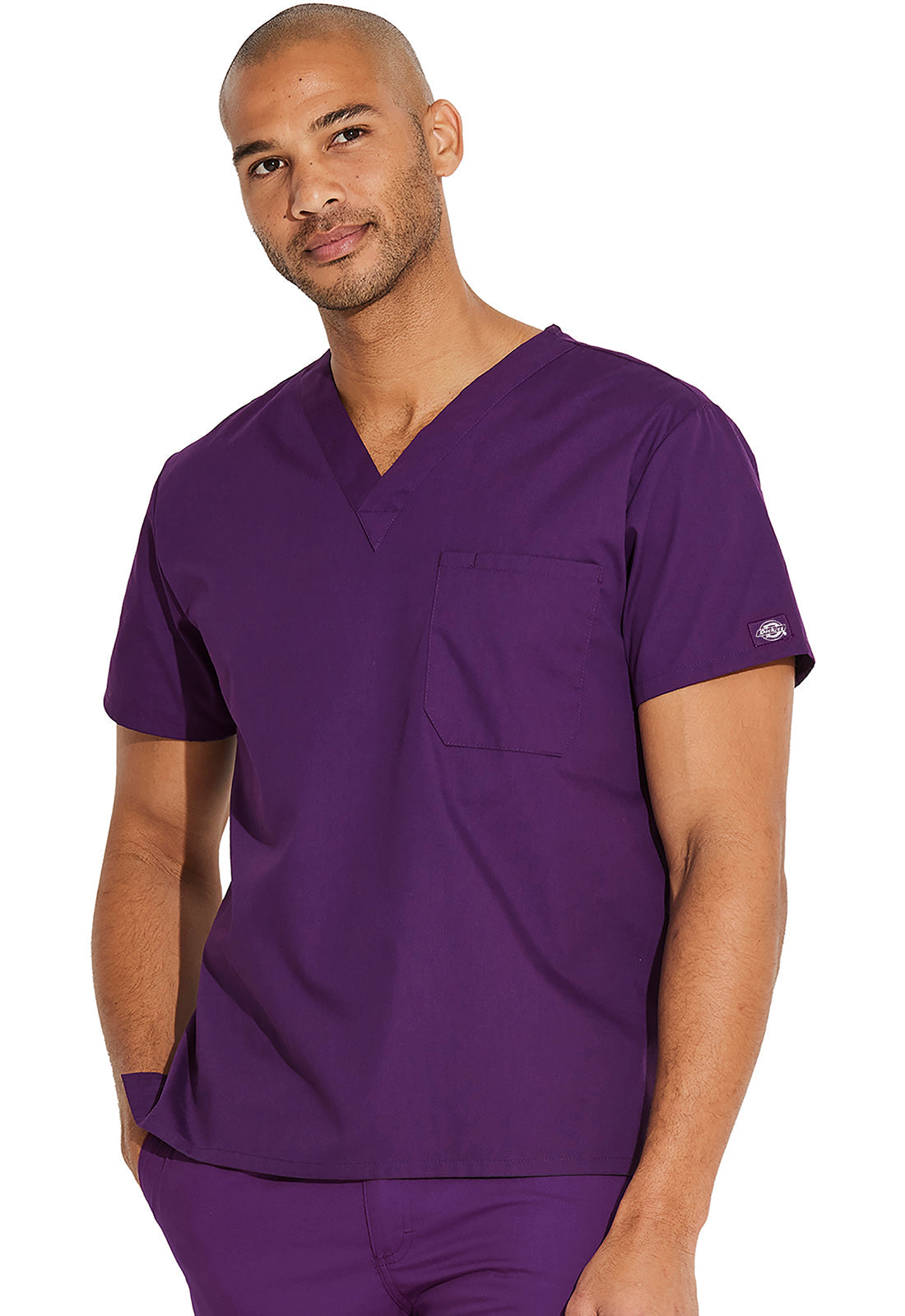 Unisex Unisex Tuckable V-Neck Top - Eggplant