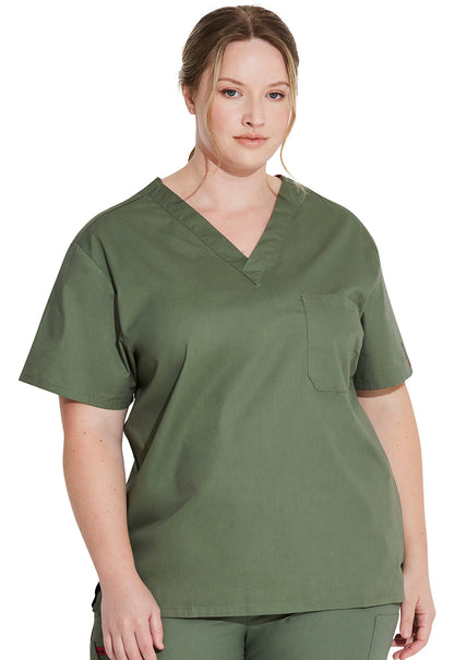 Unisex Unisex Tuckable V-Neck Top - Olive