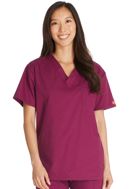 Unisex Unisex Tuckable V-Neck Top - Wine