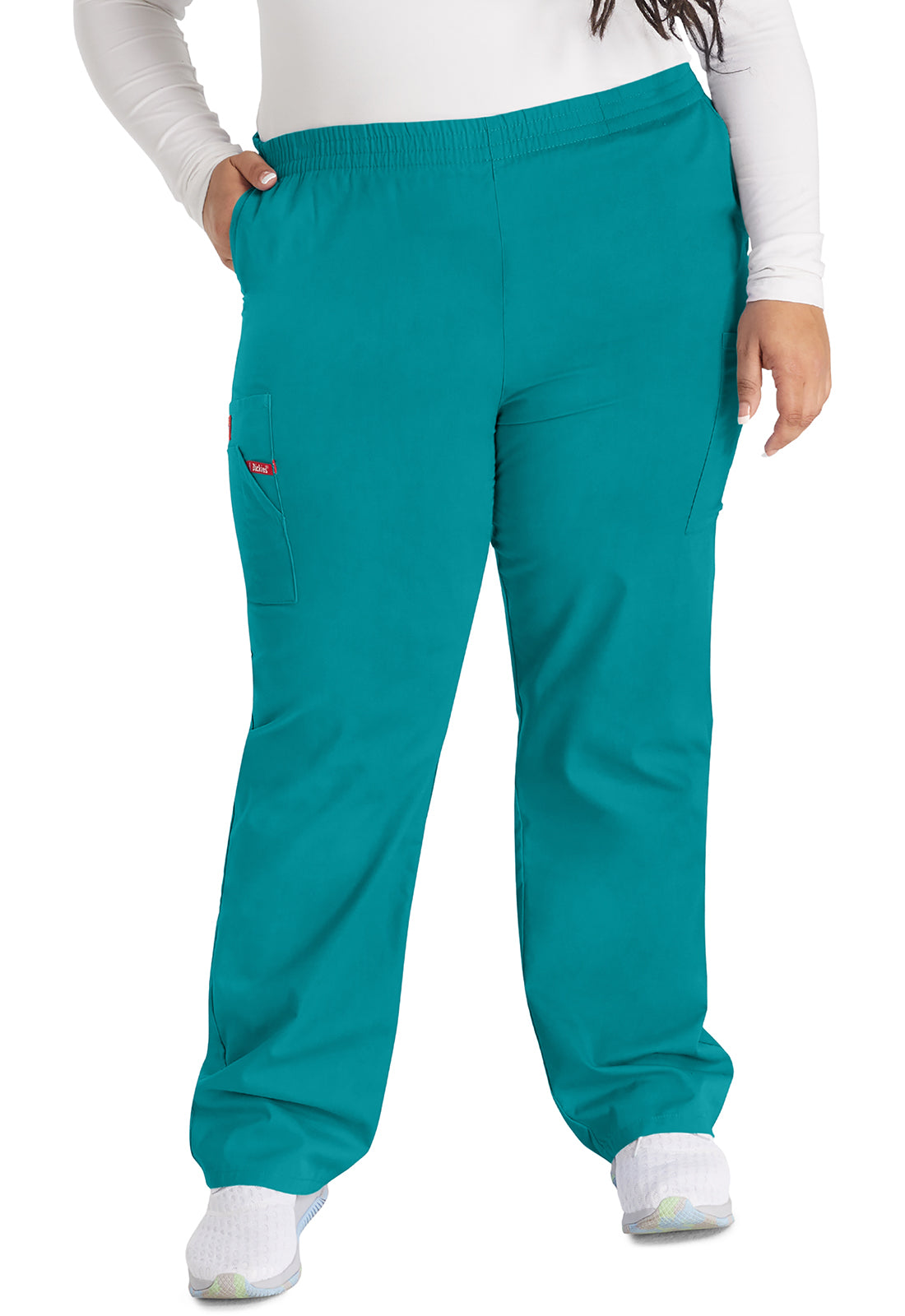 Women's Natural Rise Tapered Leg Pull-On Pant - Teal Blue