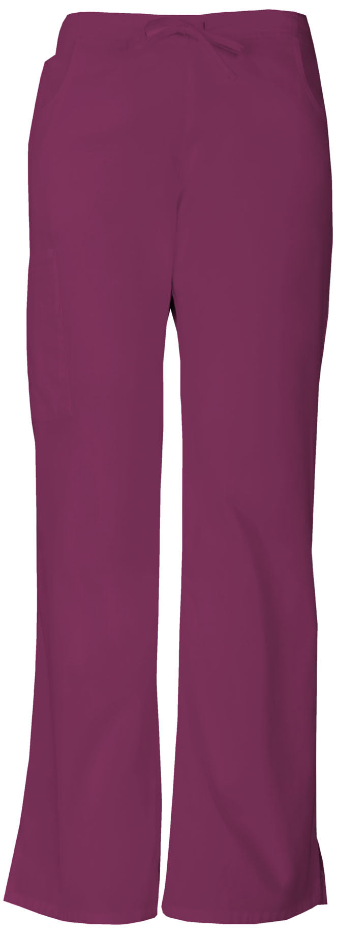 Women's Mid Rise Drawstring Cargo Pant - Wine