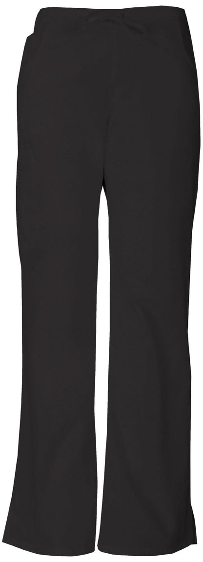 Women's Mid Rise Drawstring Cargo Pant - Black