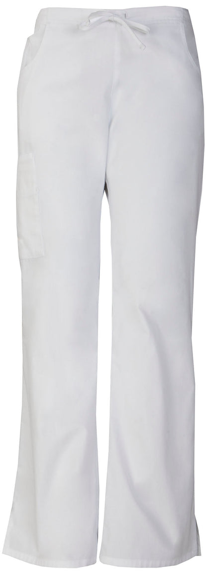 Women's Mid Rise Drawstring Cargo Pant - White