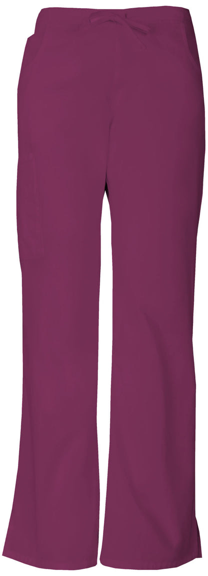 Women's Mid Rise Drawstring Cargo Pant - Wine