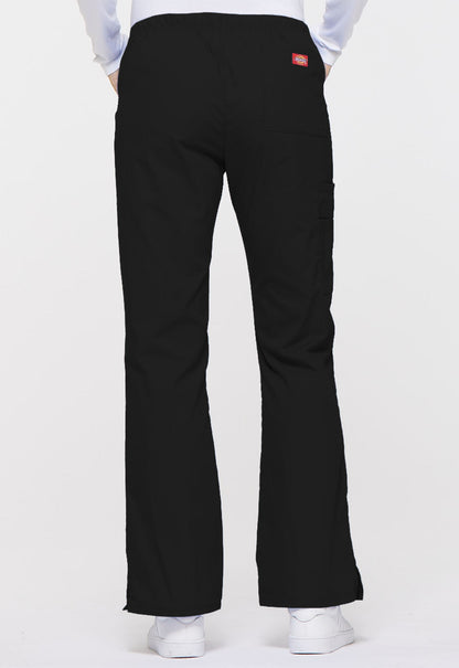 Women's Mid Rise Drawstring Cargo Pant - Black