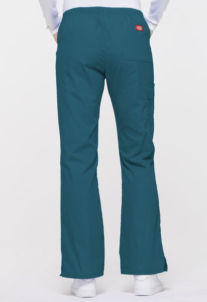 Women's Mid Rise Drawstring Cargo Pant - Caribbean Blue
