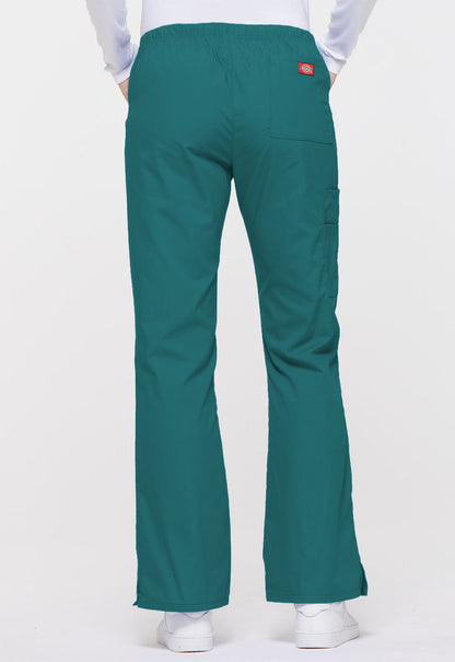 Women's Mid Rise Drawstring Cargo Pant - Teal Blue