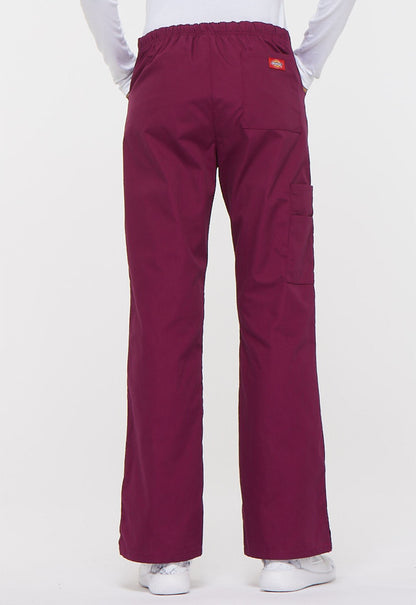 Women's Mid Rise Drawstring Cargo Pant - Wine