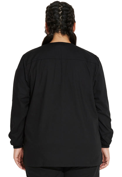 Women's Snap Front Warm-Up Jacket - Black