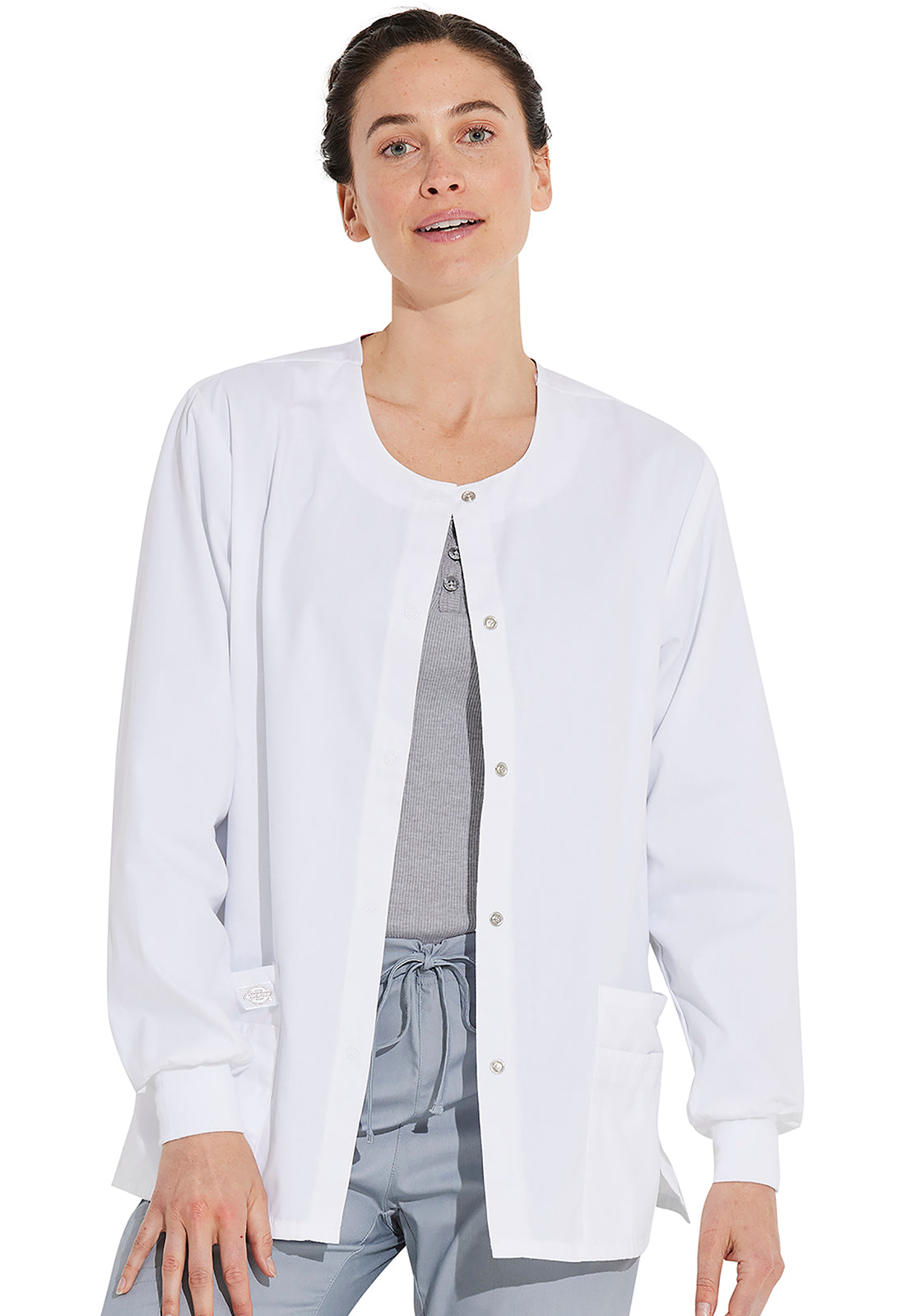 Women's Snap Front Warm-Up Jacket - White