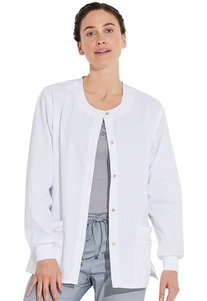 Women's Snap Front Warm-Up Jacket - White