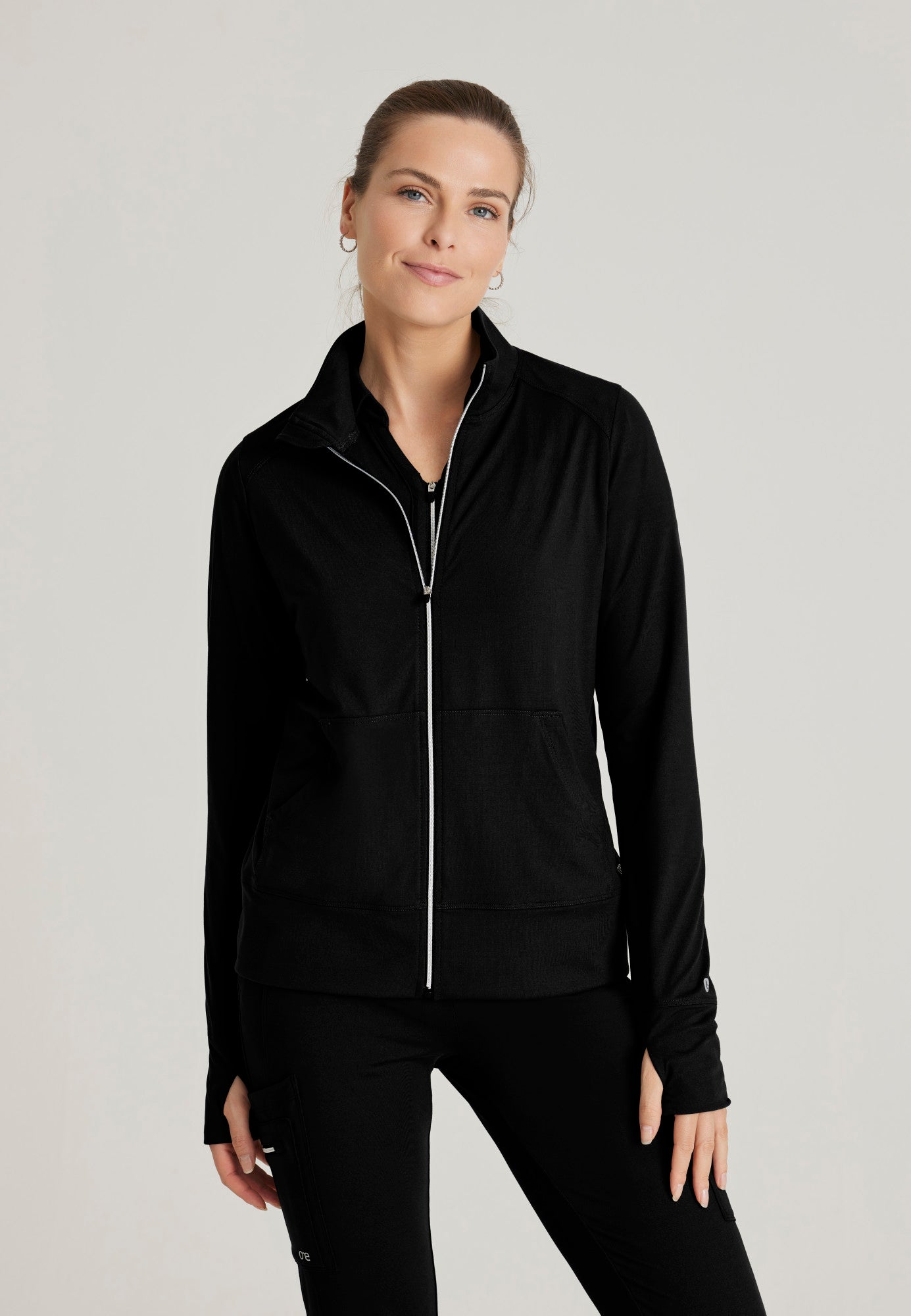 Arena Knit Warm-Up Jacket - Black - Grey's Anatomy Scrubs