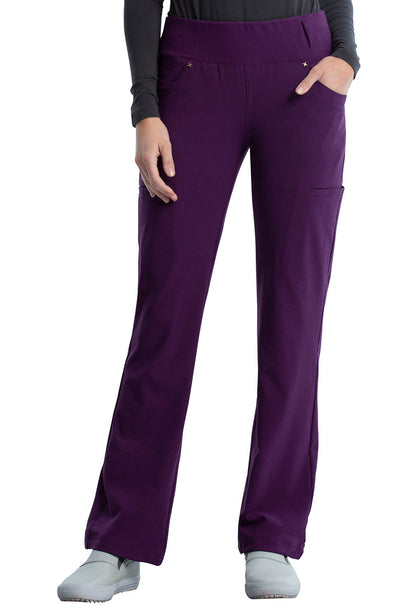 Women's Mid Rise Straight Leg Pull-on Pant - Eggplant