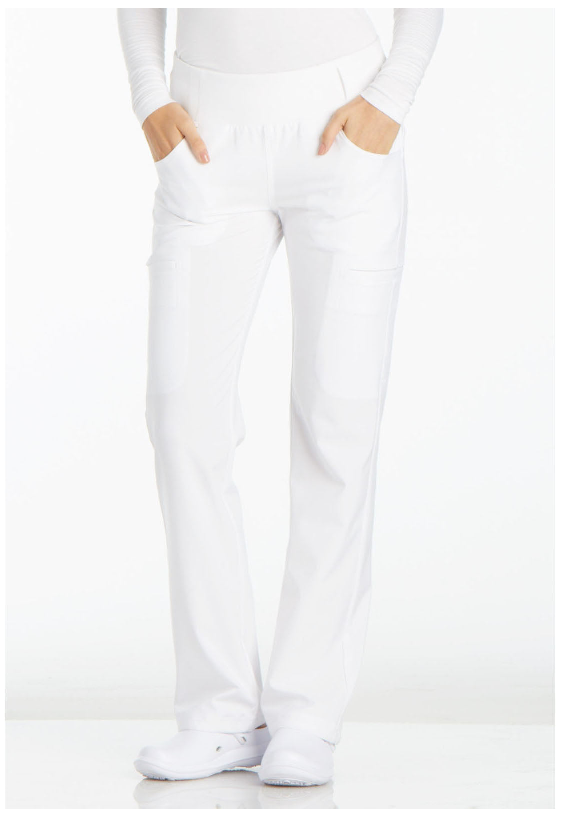 Women's Mid Rise Straight Leg Pull-on Pant - White