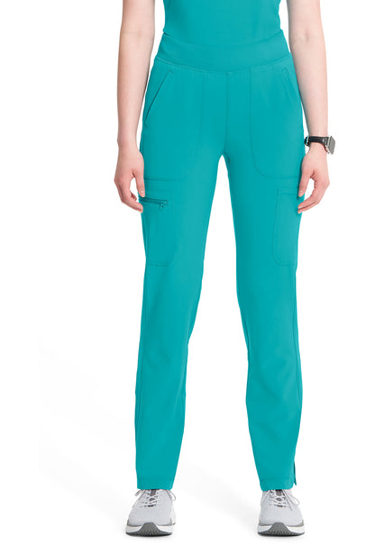 Women's Mid Rise Tapered Leg Pull-on Pant - Teal Blue