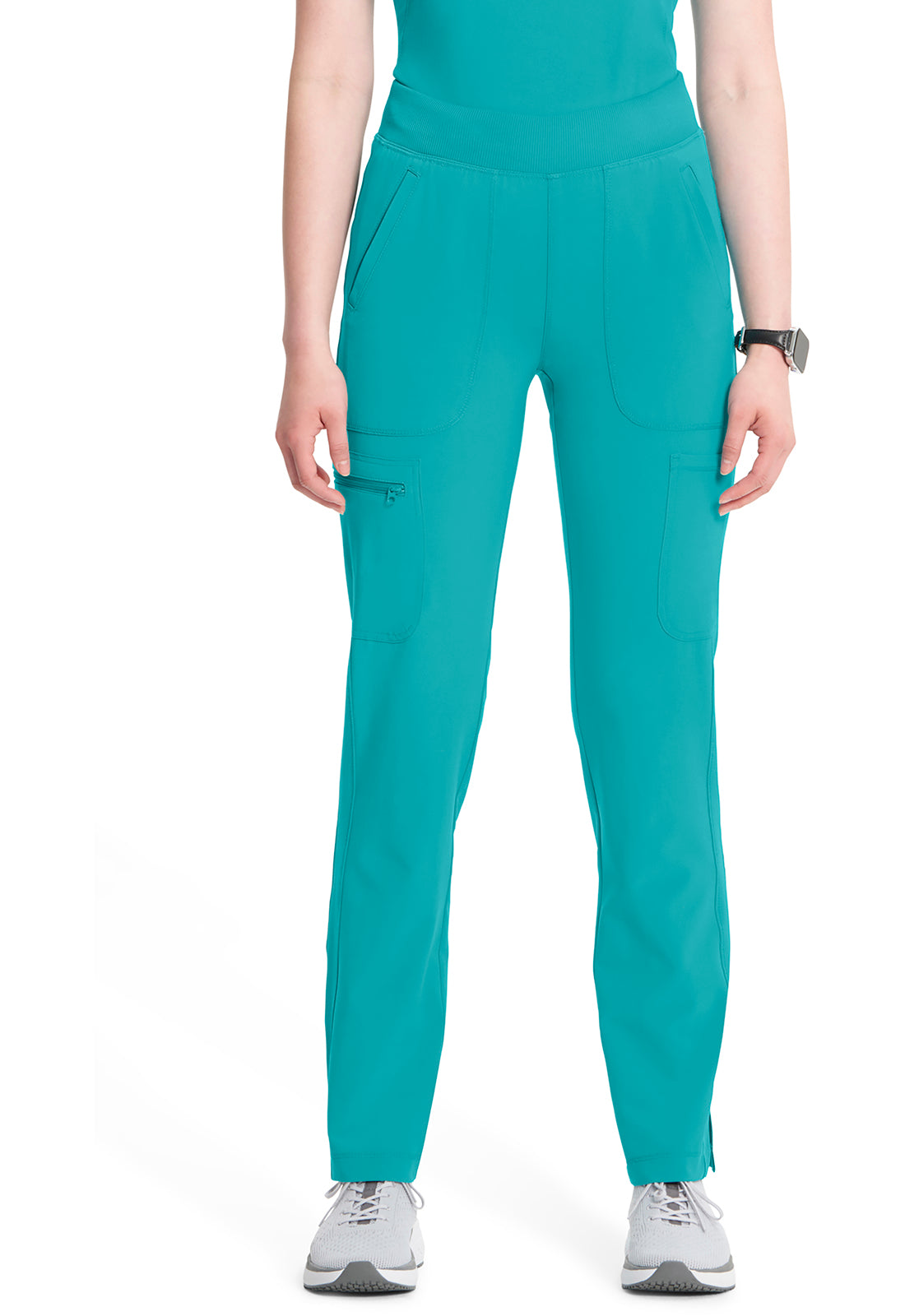 Women's Mid Rise Tapered Leg Pull-on Pant - Teal Blue