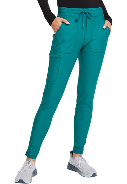 Women's Mid Rise Tapered Leg Drawstring Pant - Hunter Green
