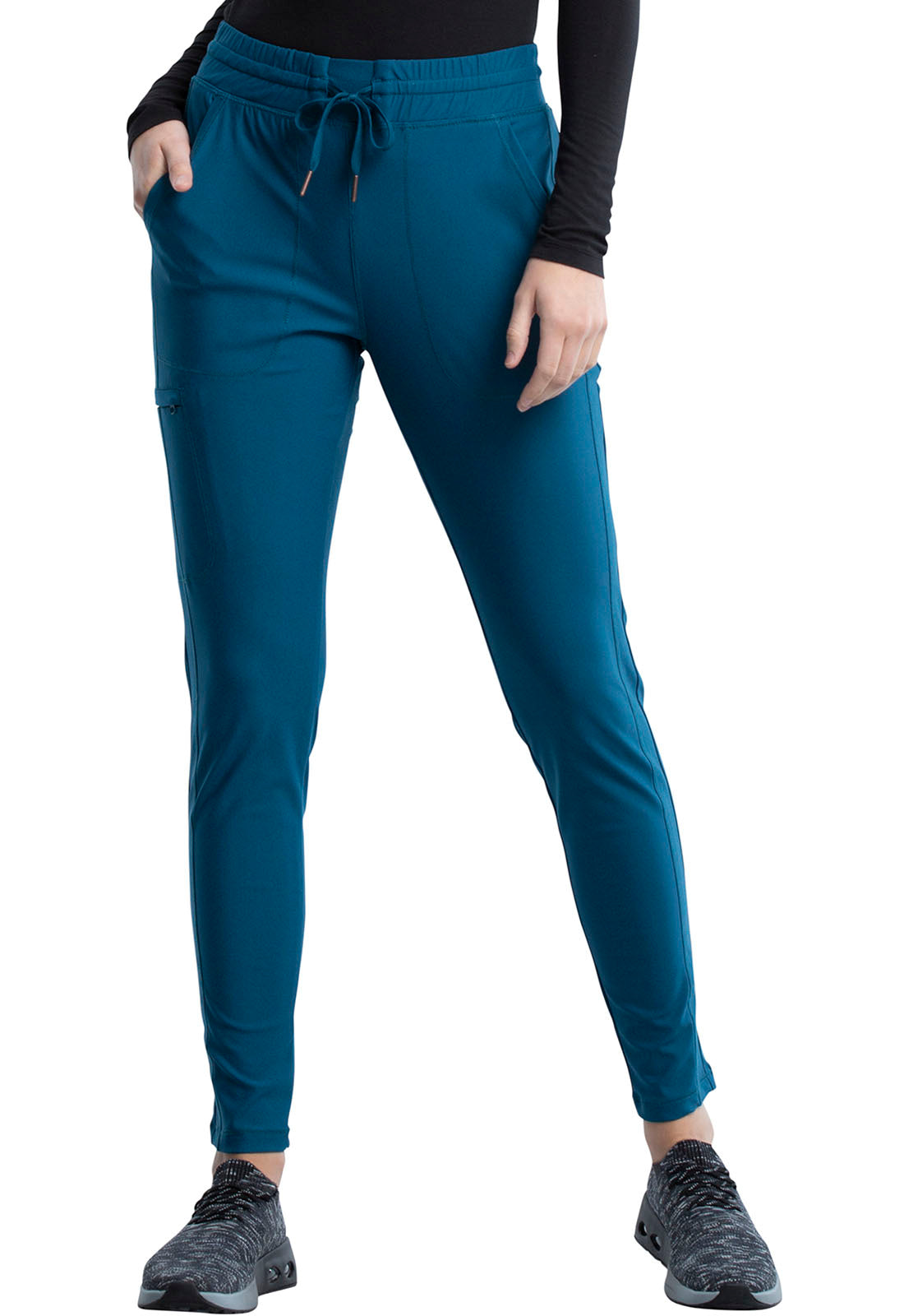 Women's Mid Rise Tapered Leg Drawstring Pant - Caribbean Blue