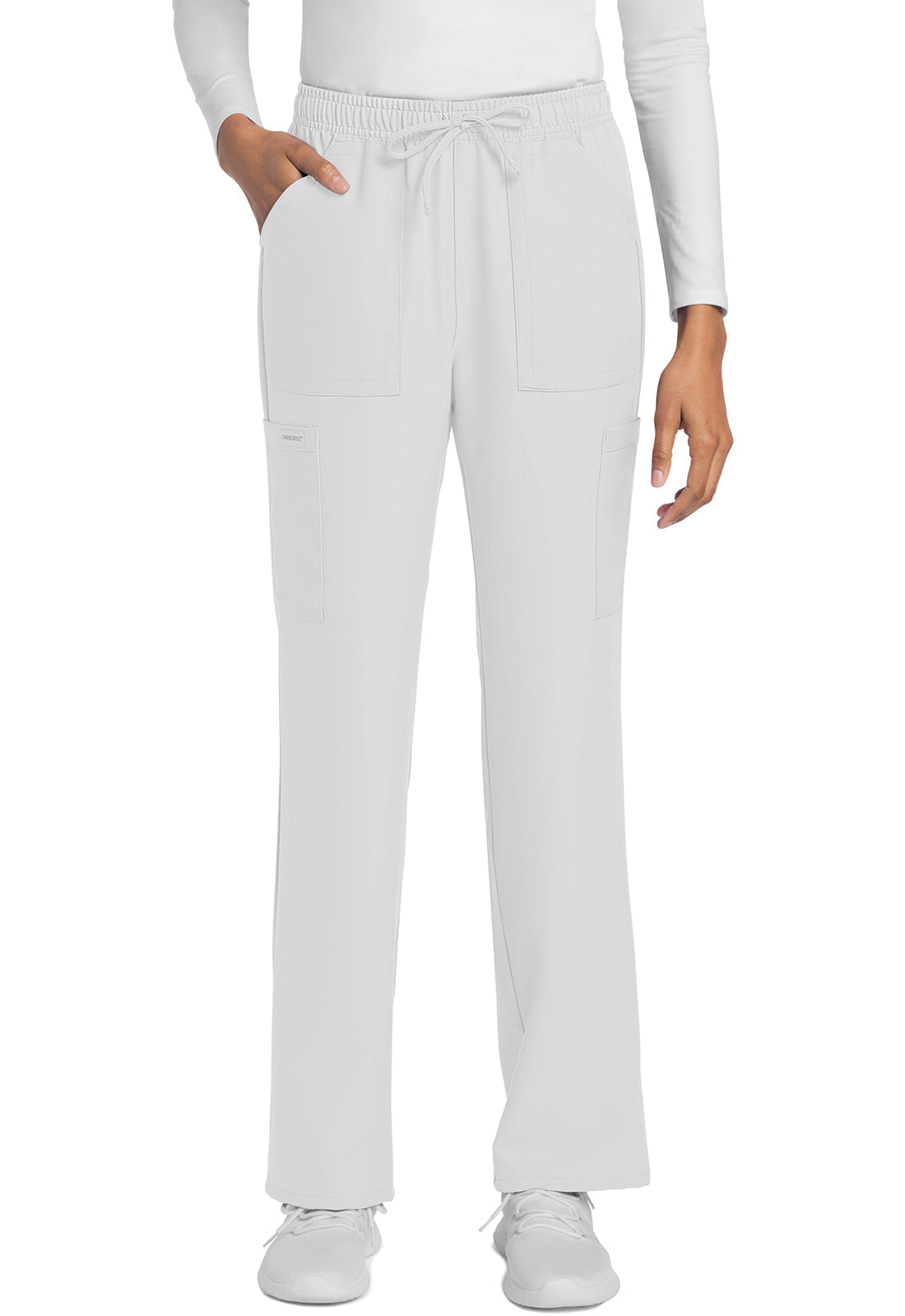 Women's Mid Rise Drawstring Trouser Cargo Pant - White