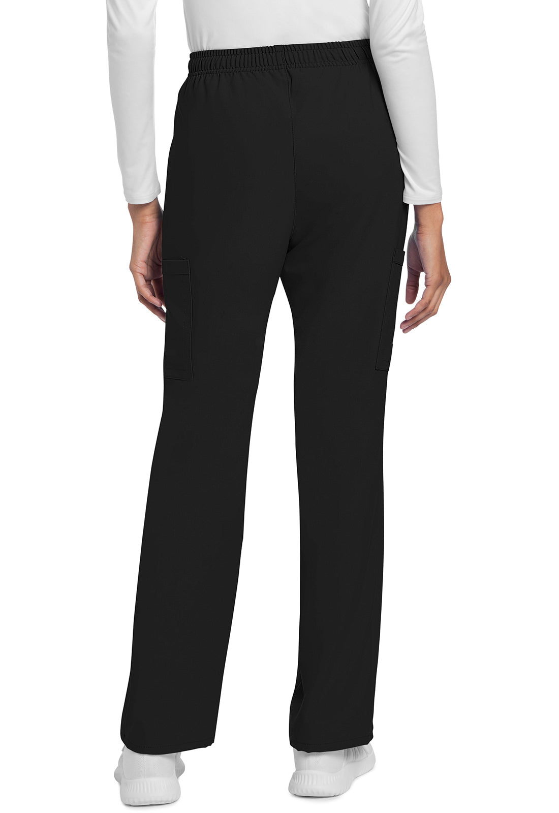Women's Mid Rise Drawstring Trouser Cargo Pant - Black