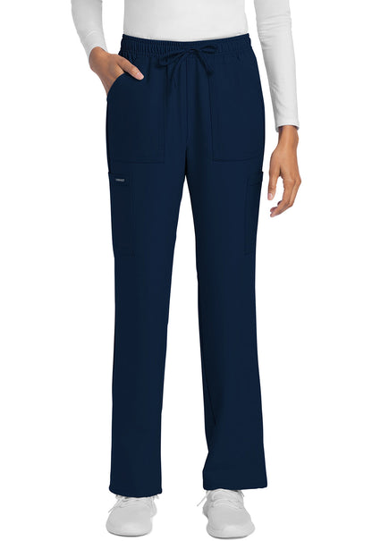 Women's Mid Rise Drawstring Trouser Cargo Pant - Navy