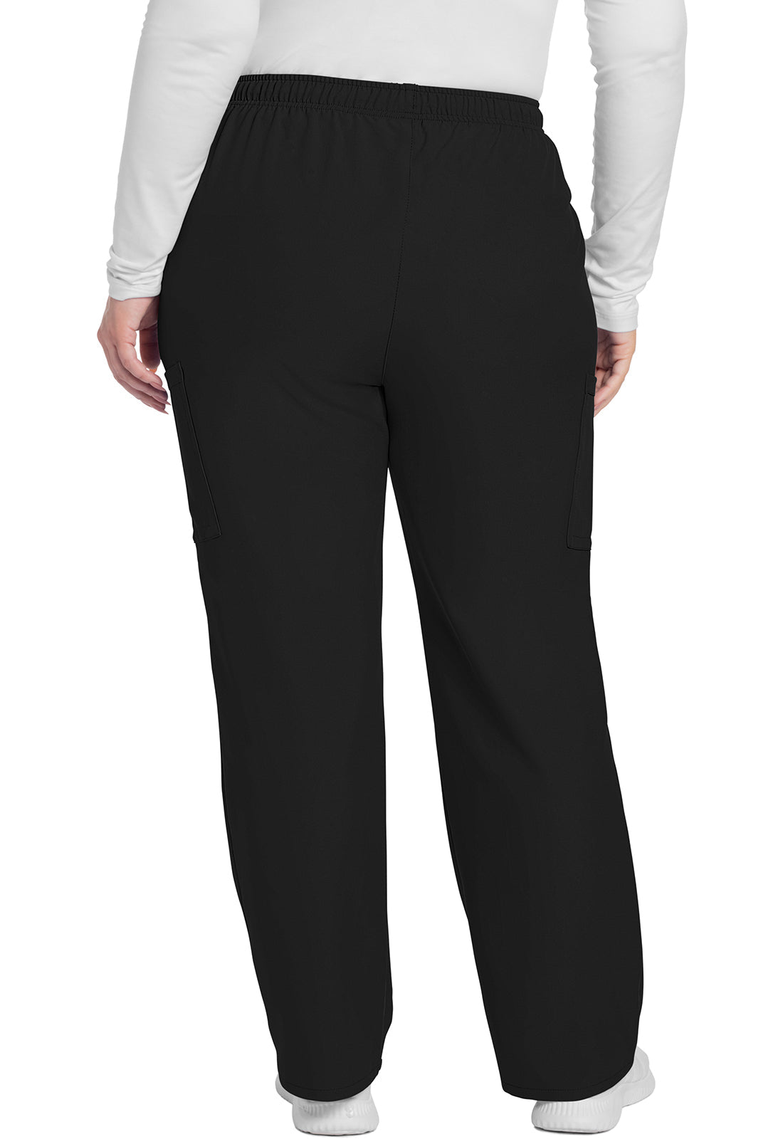Women's Mid Rise Pull-on Slim Leg Cargo Pant - Black