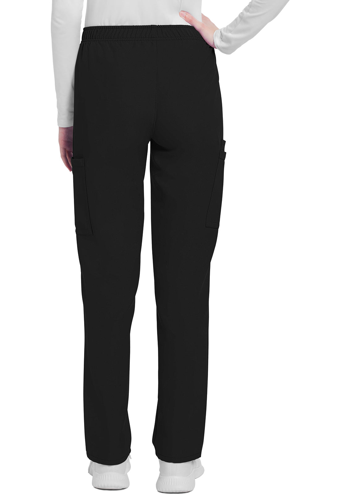 Women's Mid Rise Pull-on Slim Leg Cargo Pant - Black