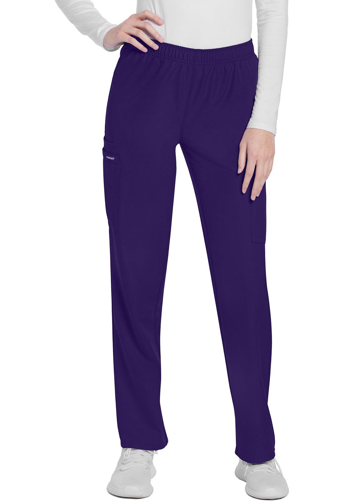 Women's Mid Rise Pull-on Slim Leg Cargo Pant - Grape
