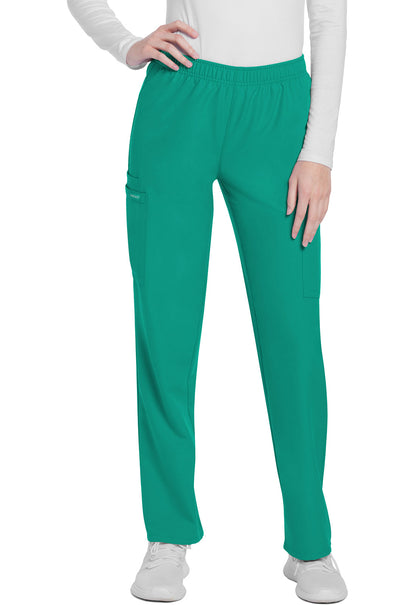 Women's Mid Rise Pull-on Slim Leg Cargo Pant - Teal Blue