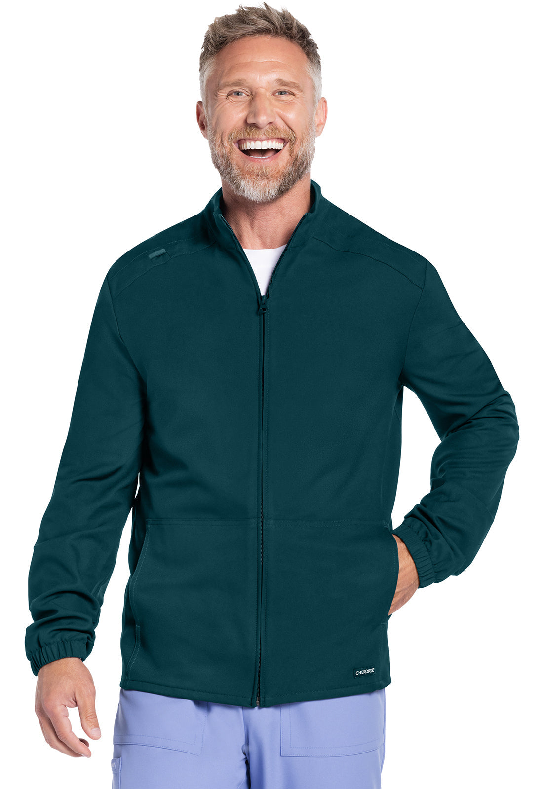 Men's Men's Zip Front Jacket - Caribbean Blue