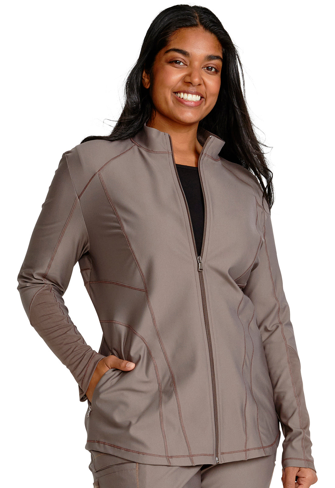 Women's Zip Front Jacket - Iron