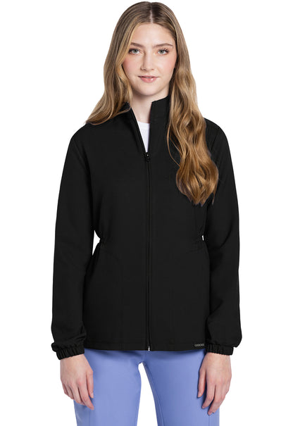 Women's Zip Front Anorak Jacket - Black