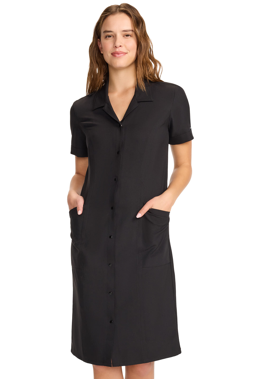 Women's Women's Button Front Dress - Black