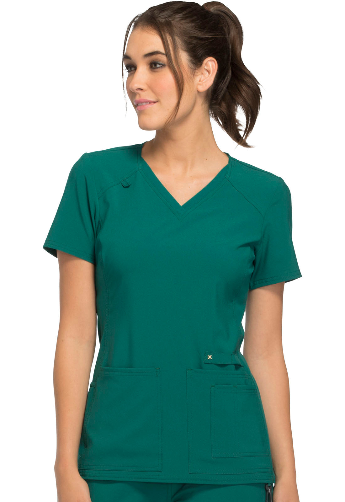 Women's V-Neck Top - Hunter Green