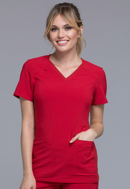 Women's V-Neck Top - Red