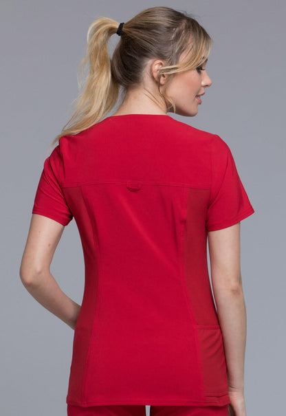 Women's V-Neck Top - Red